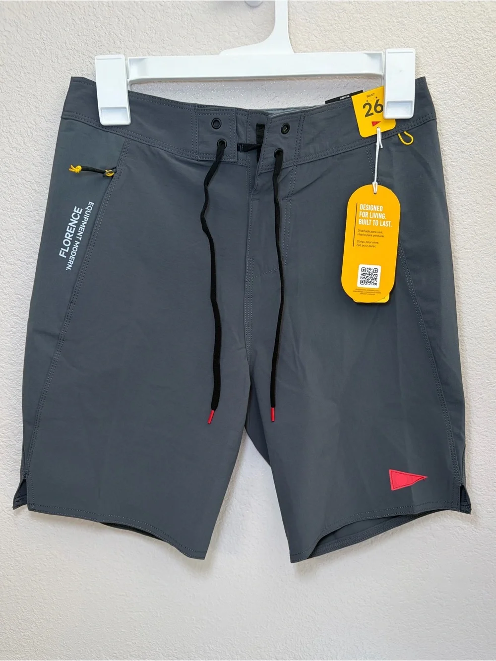 FLORENCE MARINE X F1 BURGEE CORDURA BOARDSHORT Men's Charcoal Swim Board Shorts
